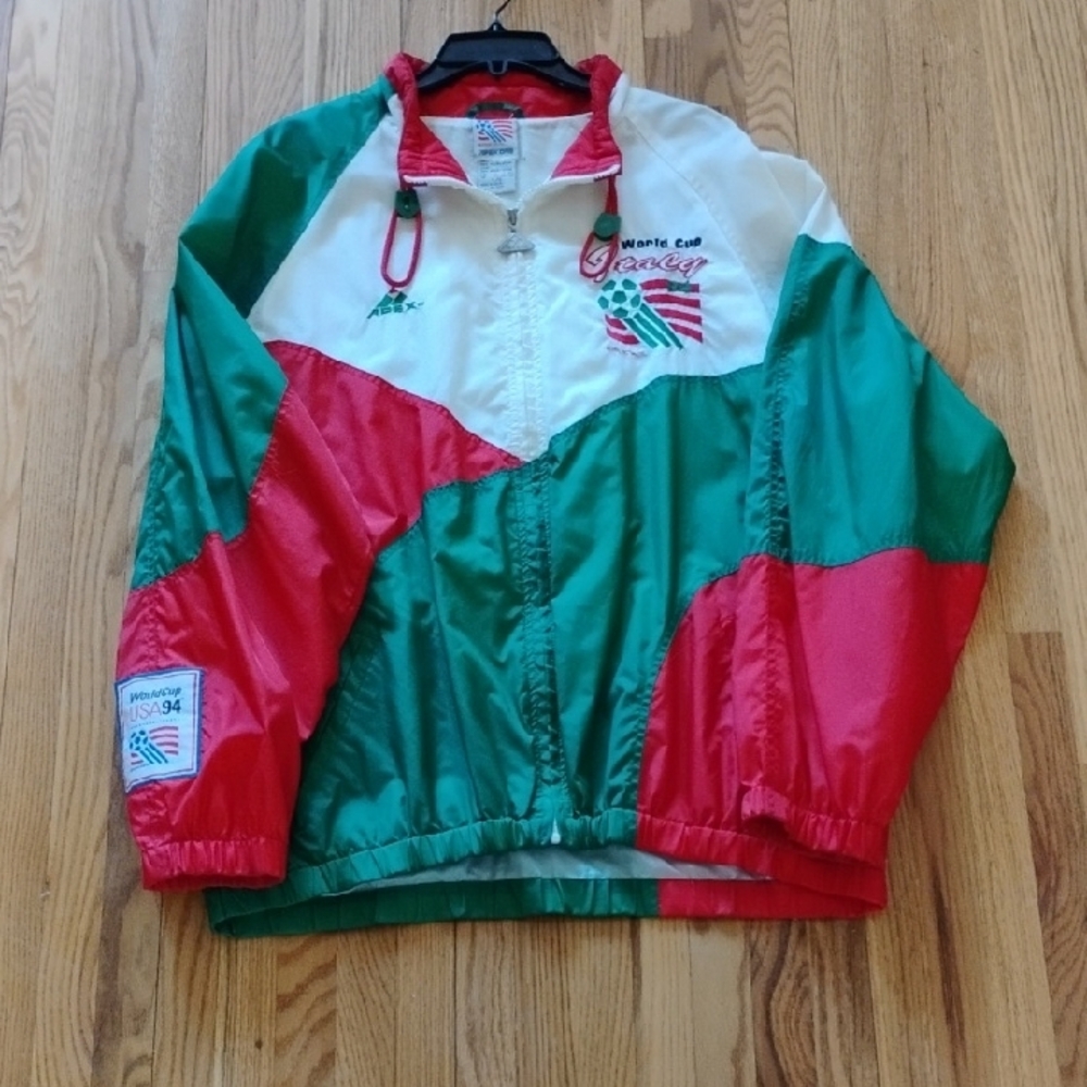 Vintage 1994 World Cup - Apex One Italy Zip-Up Soccer Jacket ( Large )